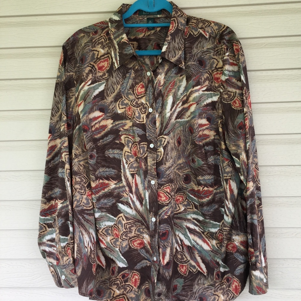 Ralph Lauren Feather Print Blouse